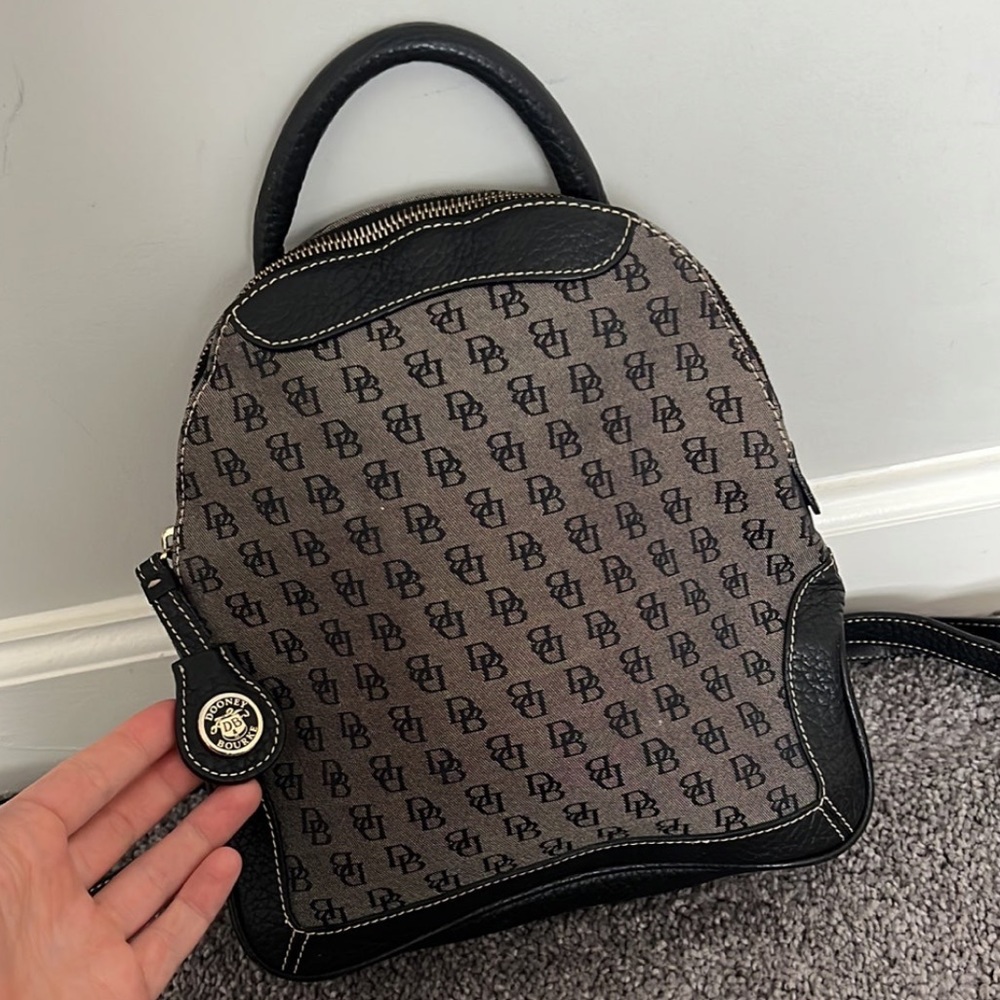 DOONEY & BOURKE MONOGRAM & LEATHER BACKPACK